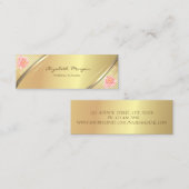 Elegant Trendy, Faux Gold Stripes, Rozen Mini Visitekaartje (Voorkant / Achterkant)