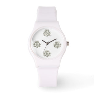 Elegant trendy geluk Ierse shamrock Horloge
