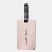 Elegant Trendy Girly, Lotus Silver Glitter Bokeh Bagagelabel (Achterkant verticaal)