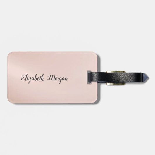 Elegant Trendy Girly, Lotus Silver Glitter Bokeh Bagagelabel (Achterkant horizontaal)