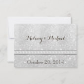 Elegant trendy glitter romantische parelbruiloft R RSVP Kaartje (Achterkant)