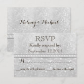 Elegant trendy glitter romantische parelbruiloft R RSVP Kaartje (Voorkant / Achterkant)