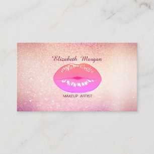 Elegant Trendy Glittery Bokeh Lips Visitekaartje