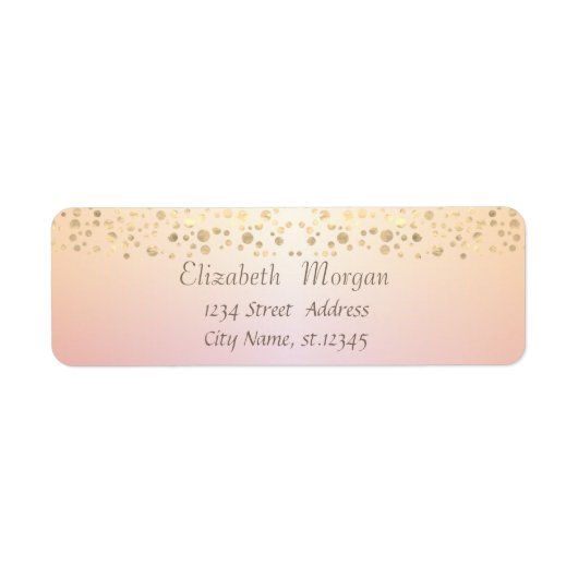Elegant Trendy Gold Confetti Etiket (Voorkant)