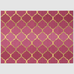 Elegant trendy gold faux glitter quatrefoil tissuepapier