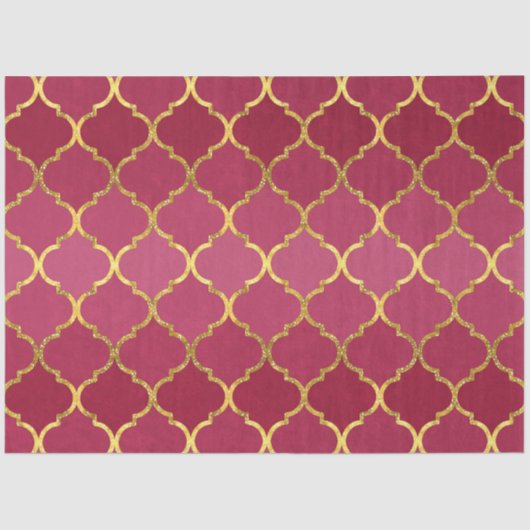 Elegant trendy gold faux glitter quatrefoil tissuepapier (Voorkant)