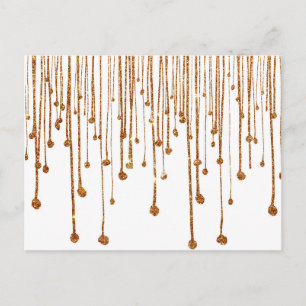 Elegant trendy gold faux glitter water druppels briefkaart