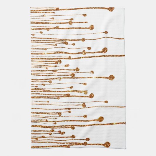 Elegant trendy gold faux glitter water druppels theedoek (Verticaal)