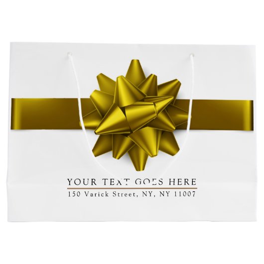 Elegant Trendy Gold Ribbon Gift Bag Groot Cadeauzakje (Achterkant)