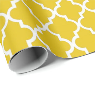 Elegant, trendy, heldere, zonnige quatrefoil cadeaupapier
