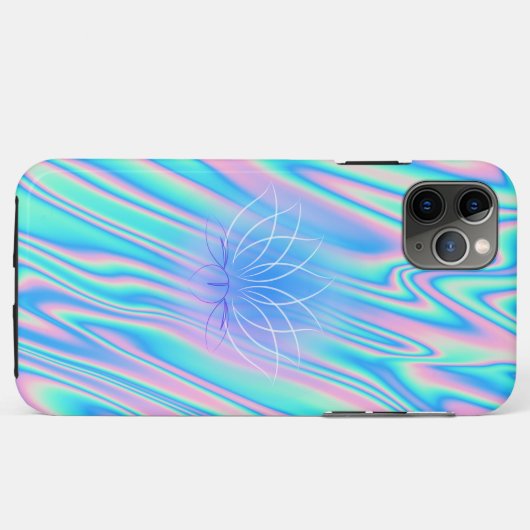 Elegant Trendy Lotus Holographic Case-Mate iPhone Case (Achterkant (horizontaal))