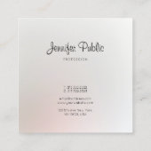Elegant Trendy Modern Creative Plain Professional Vierkante Visitekaartje (Achterkant)