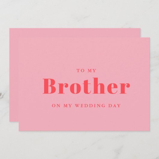 Elegant & trendy naar mijn broer op mijn trouwdag (Voorkant / Achterkant)