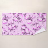 Elegant trendy paars Roze floral Badhanddoek (Badhanddoek)