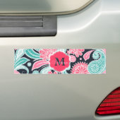 Elegant trendy paisley florale afbeelding bumpersticker (Op auto)