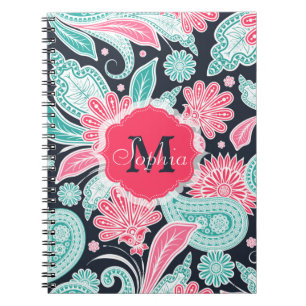 Elegant trendy paisley florale afbeelding notitieboek