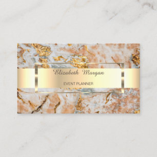 Elegant Trendy Professional Gold Stripe Marble Visitekaartje