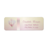 Elegant Trendy Romantic Waterverf Magnolia Etiket (Voorkant)