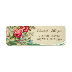 Elegant Trendy Romantisch - Bloemen Adreslabel Etiket