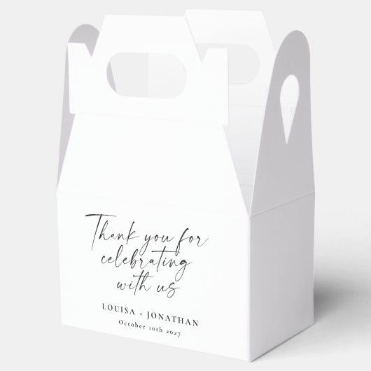 Elegant Trendy Script Custom Hartelijk dank White Bedankdoosjes (Geopend)