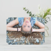 Elegant trendy script foto Afstuderen Kaart (Staand voorkant)