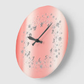 Elegant Trendy Silver Confetti Grote Klok (Hoek)