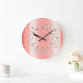 Elegant Trendy Silver Confetti Grote Klok (Huis)