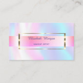 Elegant Trendy Stripe Gold Lijst Holographic Visitekaartje (Voorkant)