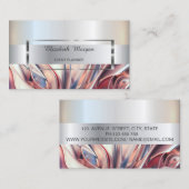 Elegant Trendy Stripe Silver Lijst, Abstract Visitekaartje (Voorkant / Achterkant)