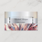 Elegant Trendy Stripe Silver Lijst, Abstract Visitekaartje (Voorkant)