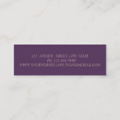 Elegant Trendy, Violet, Faux Gold Stripes Mini Visitekaartje (Achterkant)