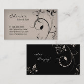 Elegant Trendy Visitekaartje Beige Swirls (Voorkant / Achterkant)