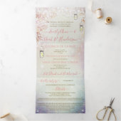 Elegant Tri-Fold Fairy Tale Wedding bevat RSVP Drieluik Programma (Binnen)