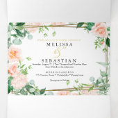 Élégant Tri-Fold Floral Wedding Invitations (Intérieur au milieu)