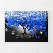 Elegant Tri-Fold Heart Leaf Wedding omvat RSVP Drieluik Uitnodiging (Cover)