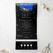 Elegant Tri-Fold Heart Leaf Wedding omvat RSVP Drieluik Uitnodiging (Binnen)