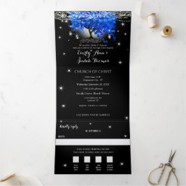 Elegant Tri-Fold Heart Leaf Wedding omvat RSVP Drieluik Uitnodiging