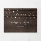 Elégant Tri-Fold Rustique mariage en bois Invitati (Page de couverture)