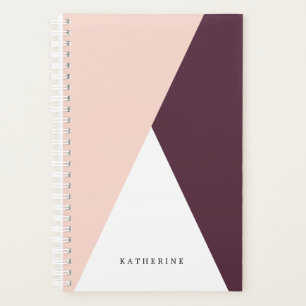 Elégant triangle géométrique rose roux et borde