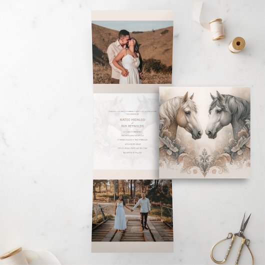 Elegant Trifold Ajouter un Faire-part de mariage p