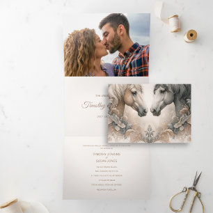 Elegant Trifold Ajouter un Faire-part de mariage p