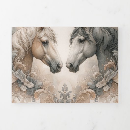 Elegant Trifold Ajouter un Faire-part de mariage p (Page de couverture)