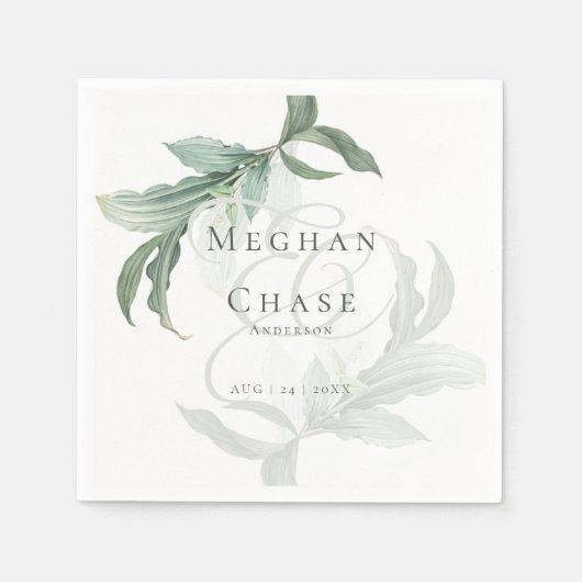 Elegant tropenblad servet (Voorkant)