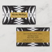 Élégant Tropical Abstrait Ananas Carte de visite (Devant / Derrière)