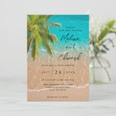 Elégant Tropical Beach Mariage Invitation (Debout devant)