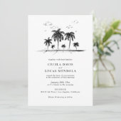 Elegant Tropical Beach Palm Tree Weddenschap (Staand voorkant)