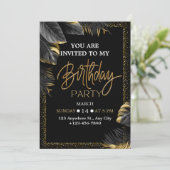 Elegant Tropical Birthday Party Invitation Kaart (Staand voorkant)