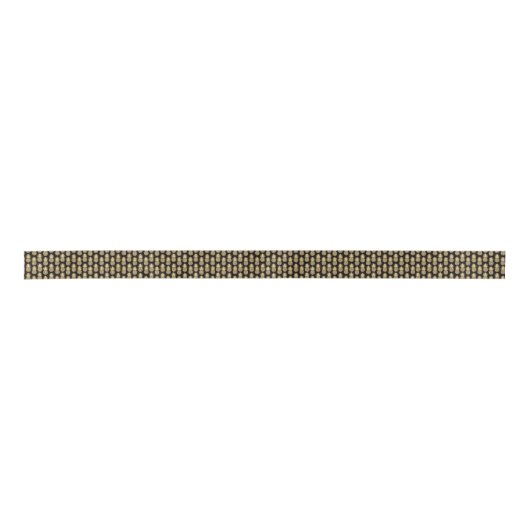 Elegant Tropical Black en Gold Pineapple Pattern Lint (Voorkant)