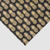 Elegant Tropical Black en Gold Pineapple Pattern Tissuepapier (Detail)