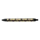 Elegant Tropical Black en Gold Pineapple Pattern Zwarte Inkt Pen (Voorkant)